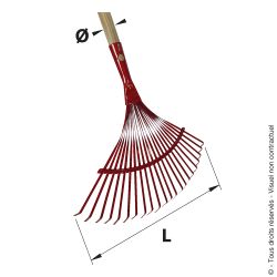 Leaf and lawn rake with flat tines - ESSENTIEL