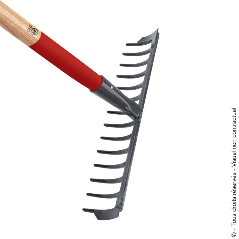 Image of Curved-tined rake garden tool