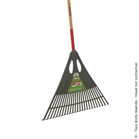 Leaf and lawn rake with handle