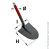 Round nose shovel