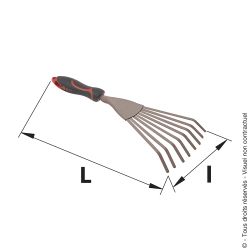 Flat tines shrub rake