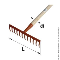 Soil rake with tapered socket - Curved tines - ESSENTIEL