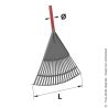 Leaf and lawn rake - Heavy duty flat tines